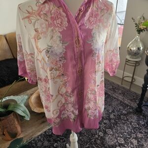 Rachel Zoe Pink Floral Blouse